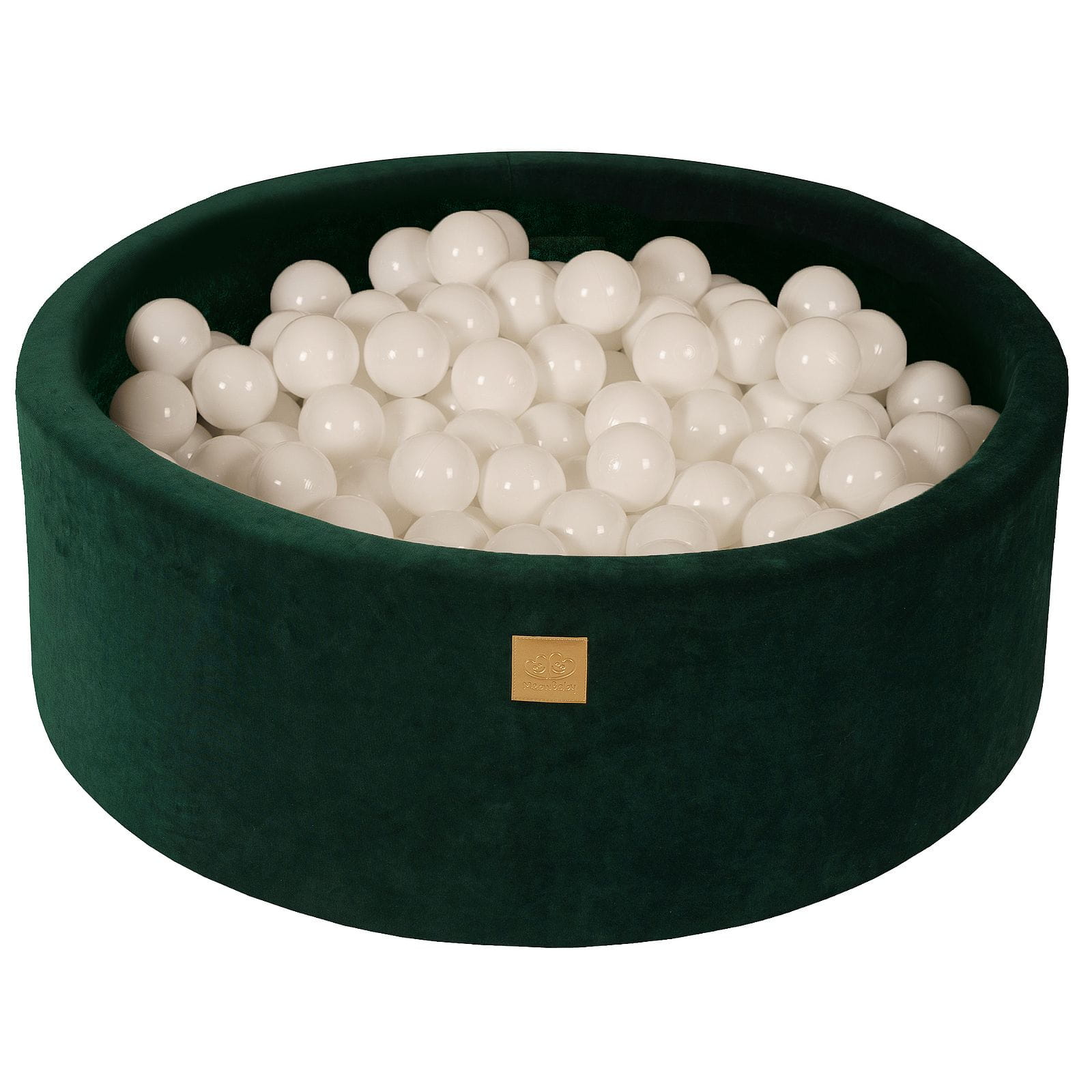 MeowBaby® Velvet Dark Green Soft Play + Ball Pit 90x30CM + 200 Balls