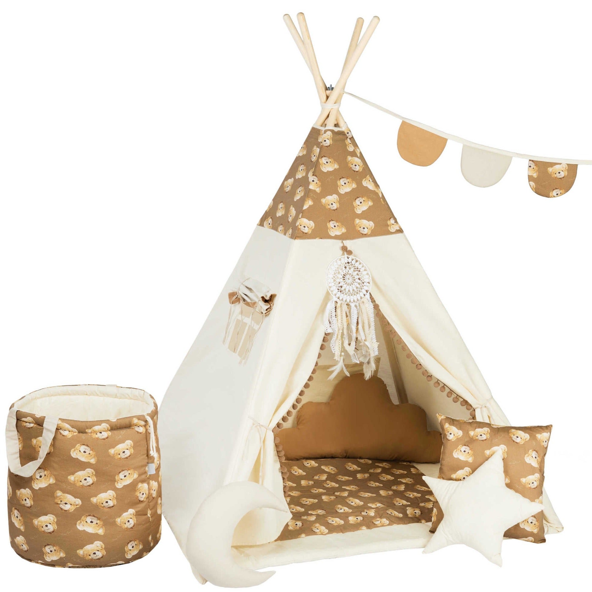 Kids Tipi Tent - Teddy Bear