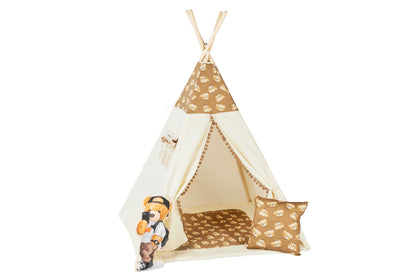 Kids Tipi Tent - Teddy Bear