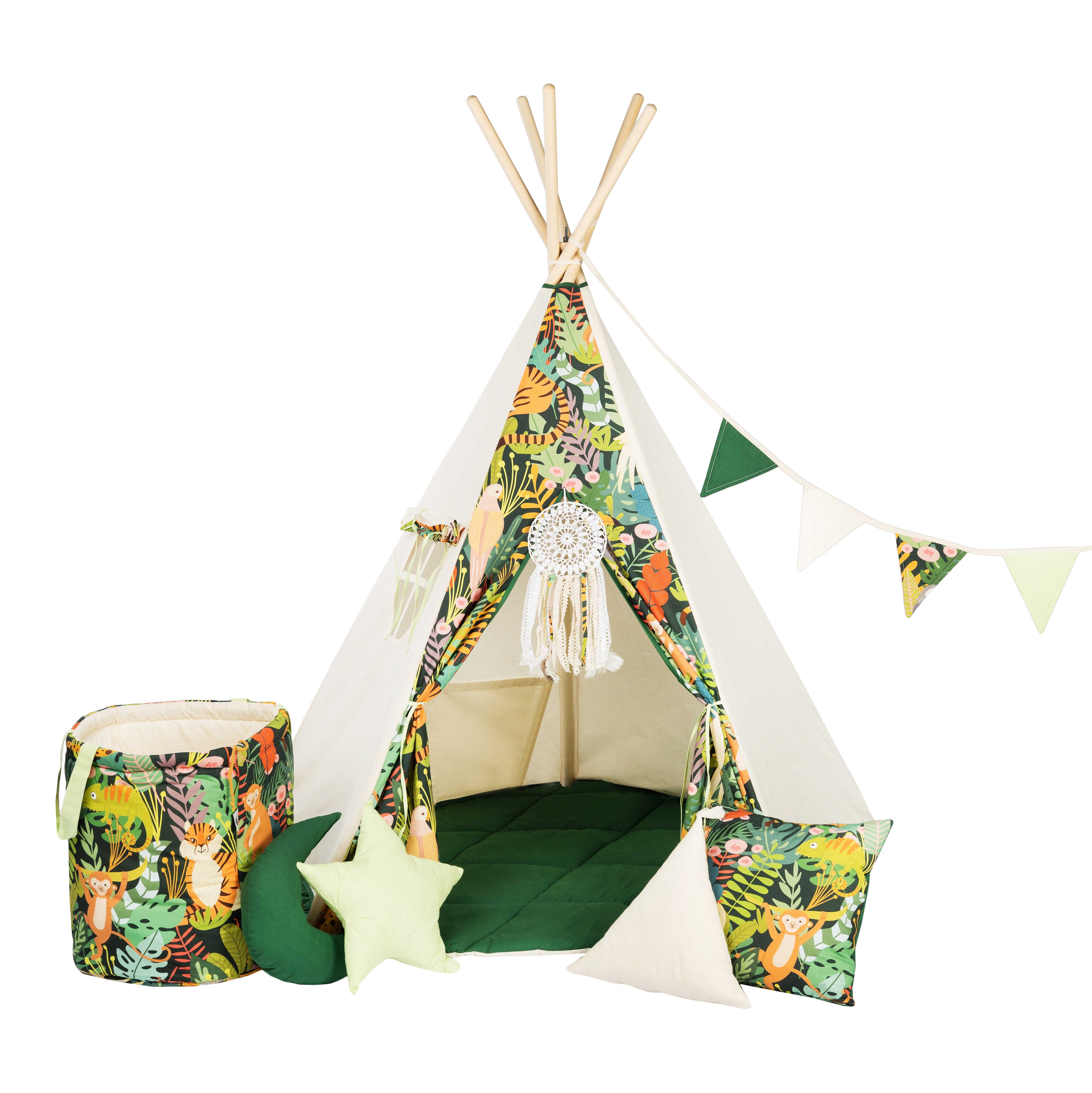 Jungle Tipi Tent | Tipi Tent Jungle | Jungle Tent | Tipi Tent for Kids | Kids Tipi Tent | Tipi Tent for Babies and Toddlers | JUNGLE Tipi Tent for Boys &amp; Girls | 