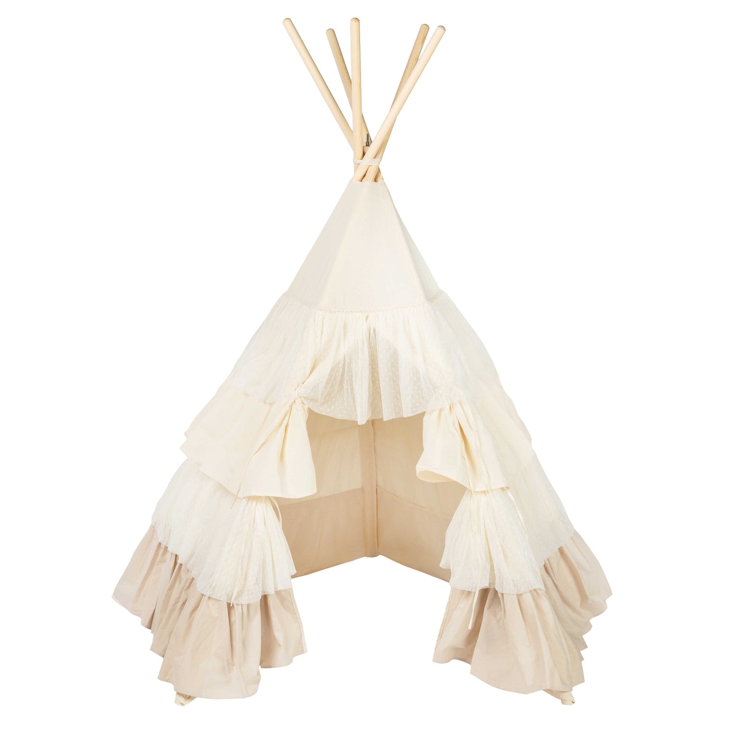 Tente Tipi pour enfants - Volants crémeux