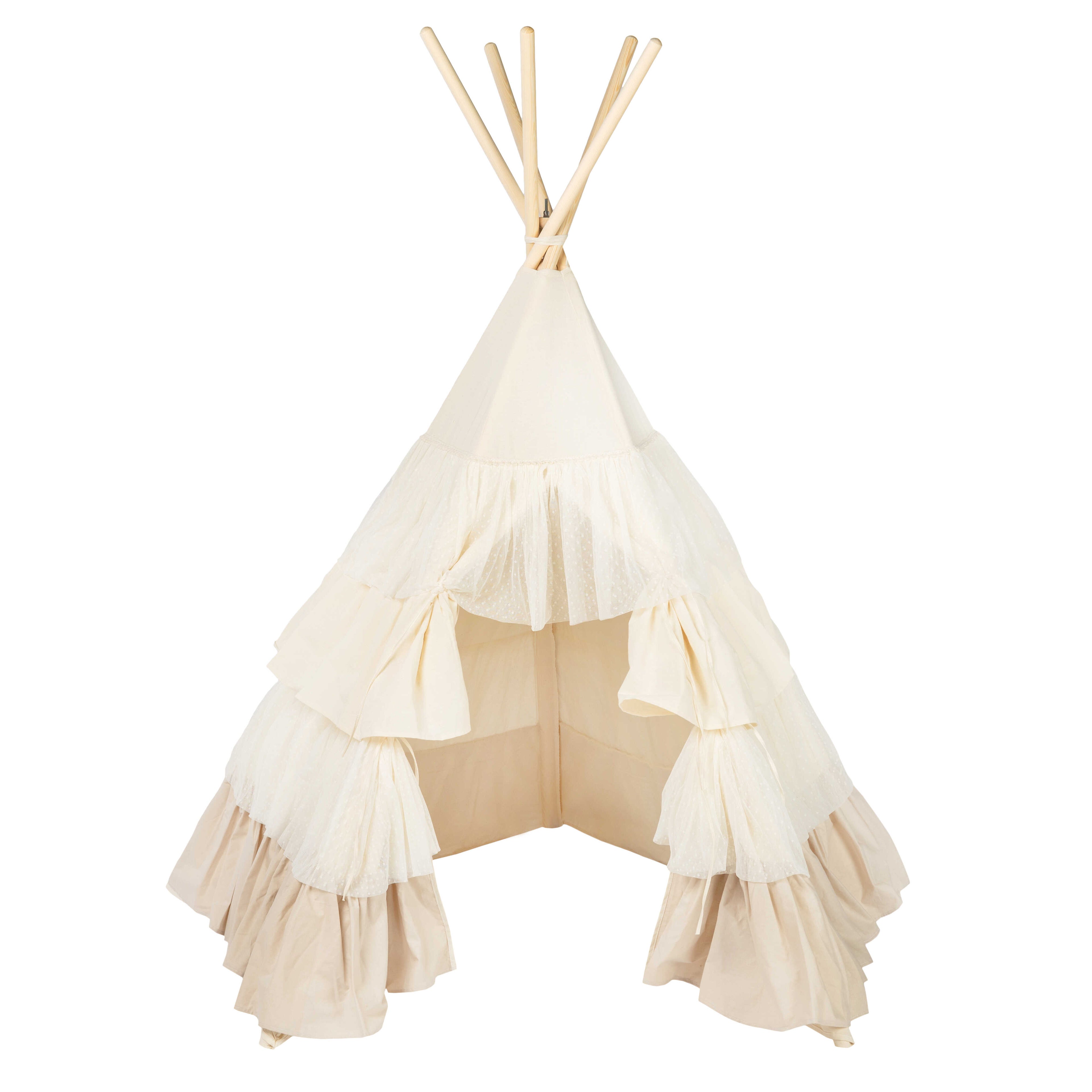 Tente Tipi pour enfants - Volants crémeux