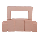 Kids Play Sofa Bricks | Kids Play Sofa | MeowBaby® Sofa Corduroy | Pink Corduroy Play Sofa Bricks | Modular Play Sofa for Kids | Pink Corduroy Play Sofa Bricks |