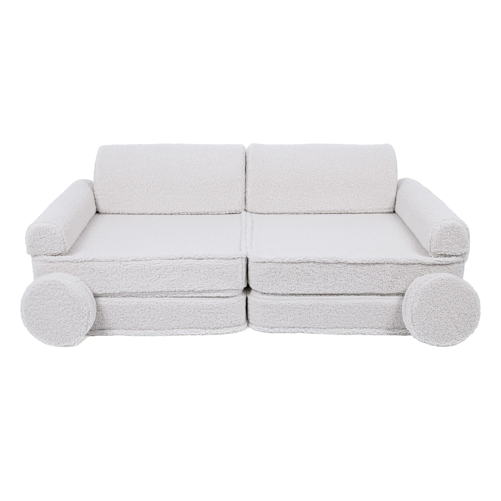 white Bearly Kids Play Sofa | Bearly Kids Play Sofa | MeowBaby® white Bearly Play Sofa for Kids | The MeowBaby® bearly modular white cream |