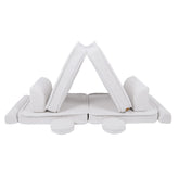 white Bearly Kids Play Sofa | Bearly Kids Play Sofa | MeowBaby® white Bearly Play Sofa for Kids | The MeowBaby® bearly modular white cream |