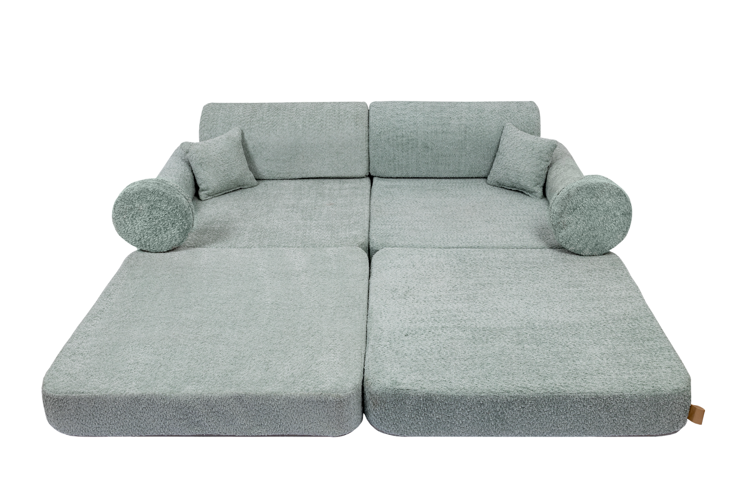 MeowBaby® Soft Play Sofa - Fresh Mint BOUCLE Premium