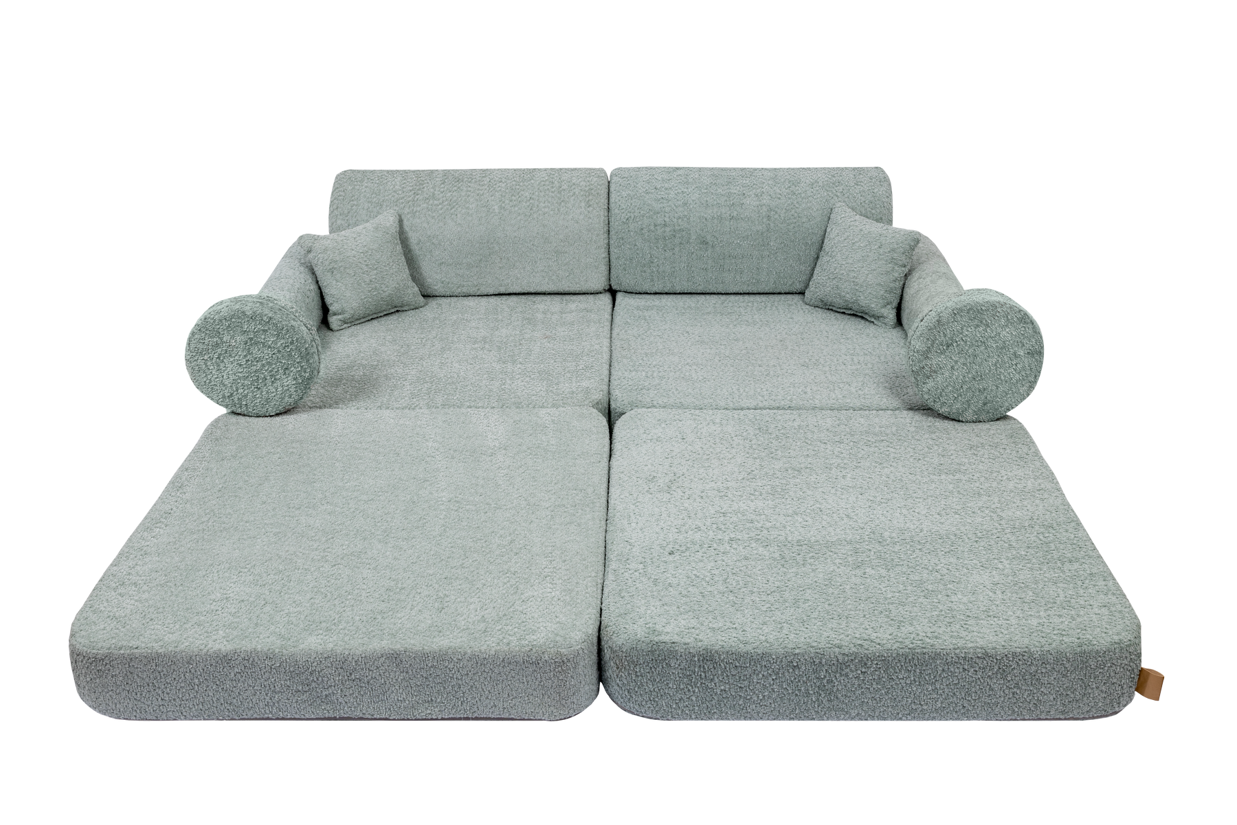 MeowBaby® Soft Play Sofa - Fresh Mint BOUCLE Premium