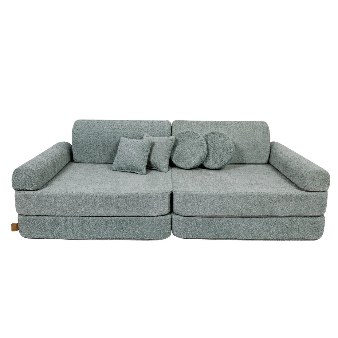 The MeowBaby® Mint Boucle Play Sofa | Kids Play Sofa Mint Boucle | Mint Boucle Modular Sofa for Kids | 