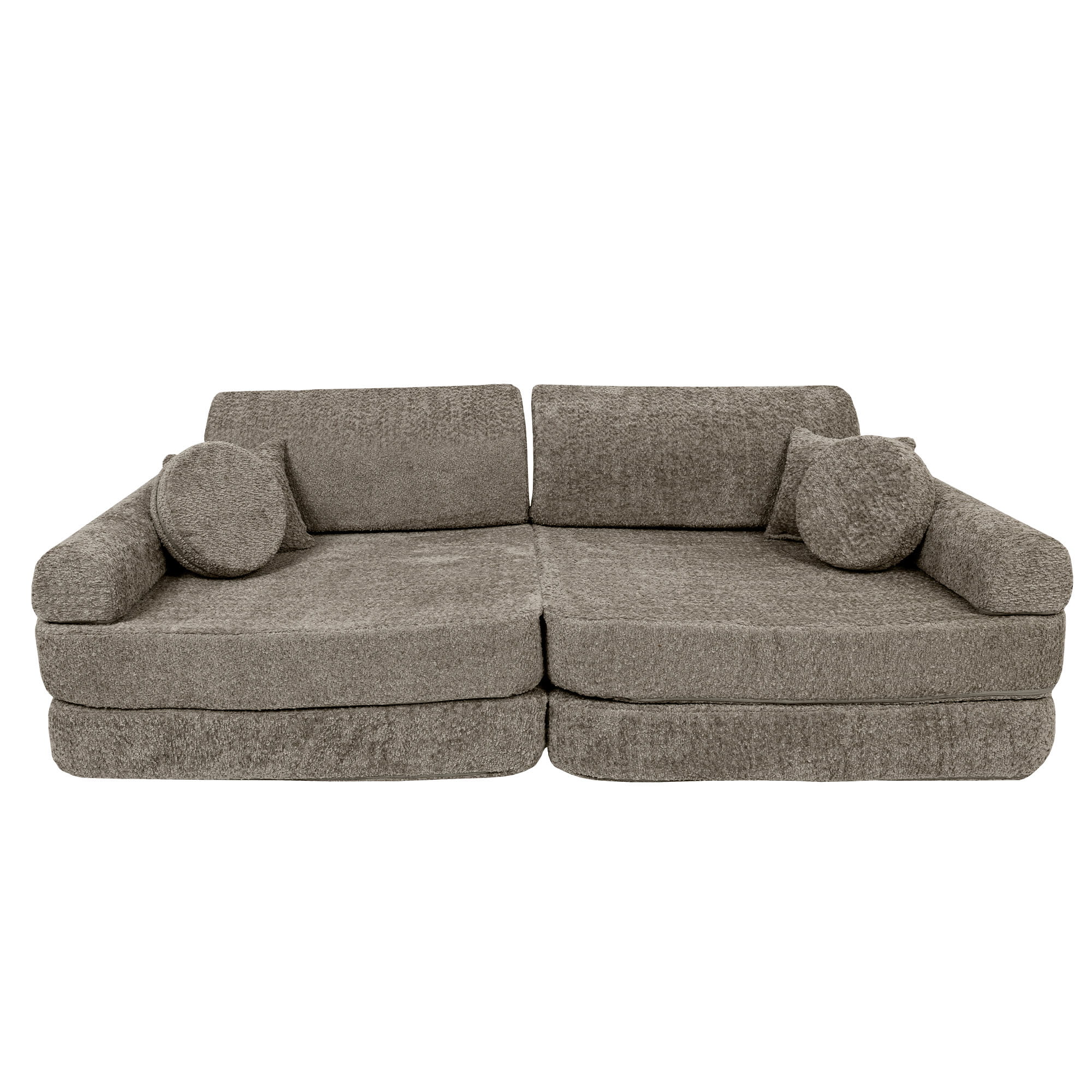 Beige Boucle Soft Play Sofa | Boucle Sofa for Kids | MeowBaby® Beige Boucle Play Sofa | Kids Play Sofa Beige Boucle | Beige Boucle Modular Play Sofa for Kids |