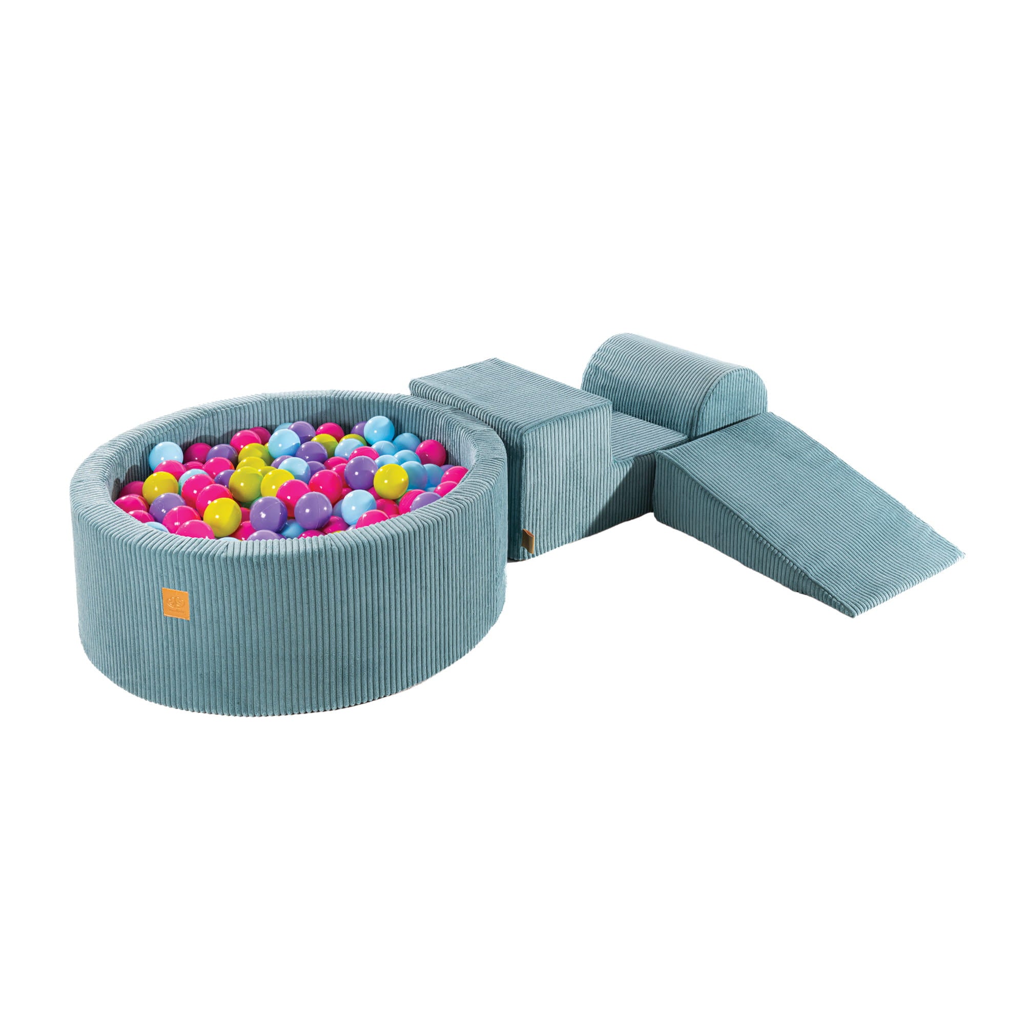 MeowBaby® BOUCLE Soft Play Blanche + Piscine à Balles 90x30CM + 200 Balles