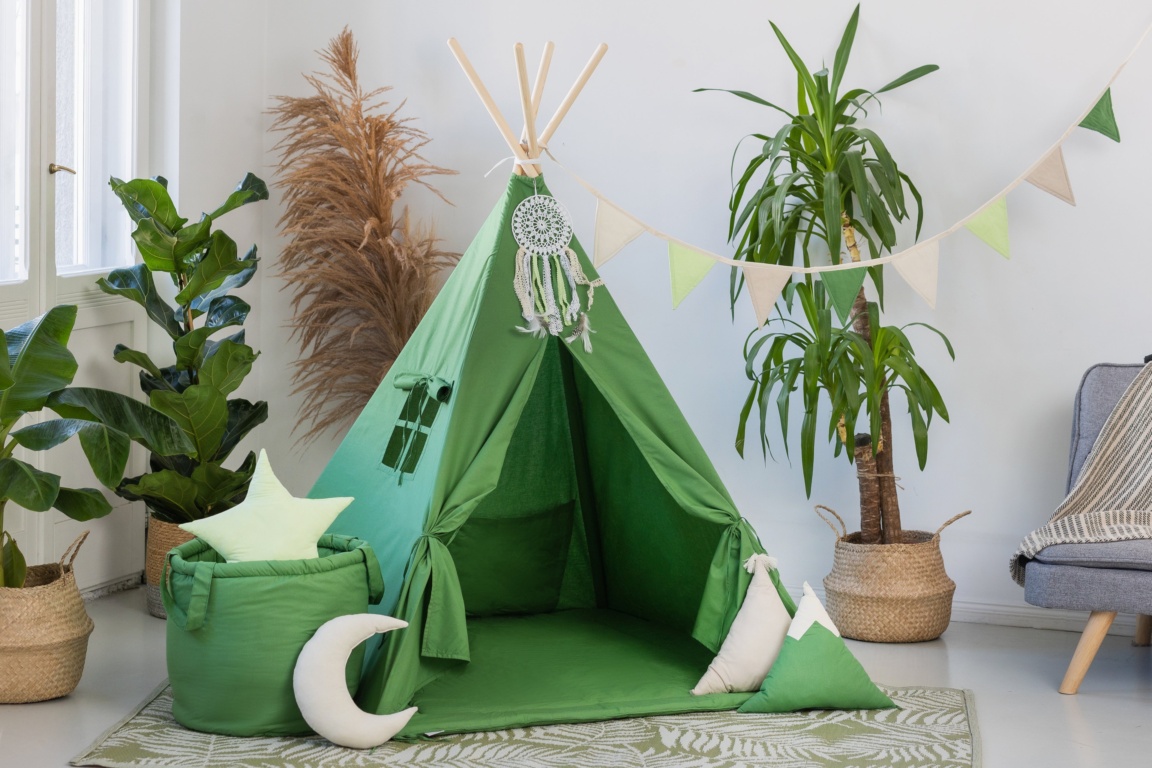 Green Tipi Tent | Tipi Tent Green | Tipi Tent for Kids | Kids Tipi Tent | Tipi Tent for Babies and Toddlers | Green Tent | Tipi Tent | Tipi Tent for Girls | 