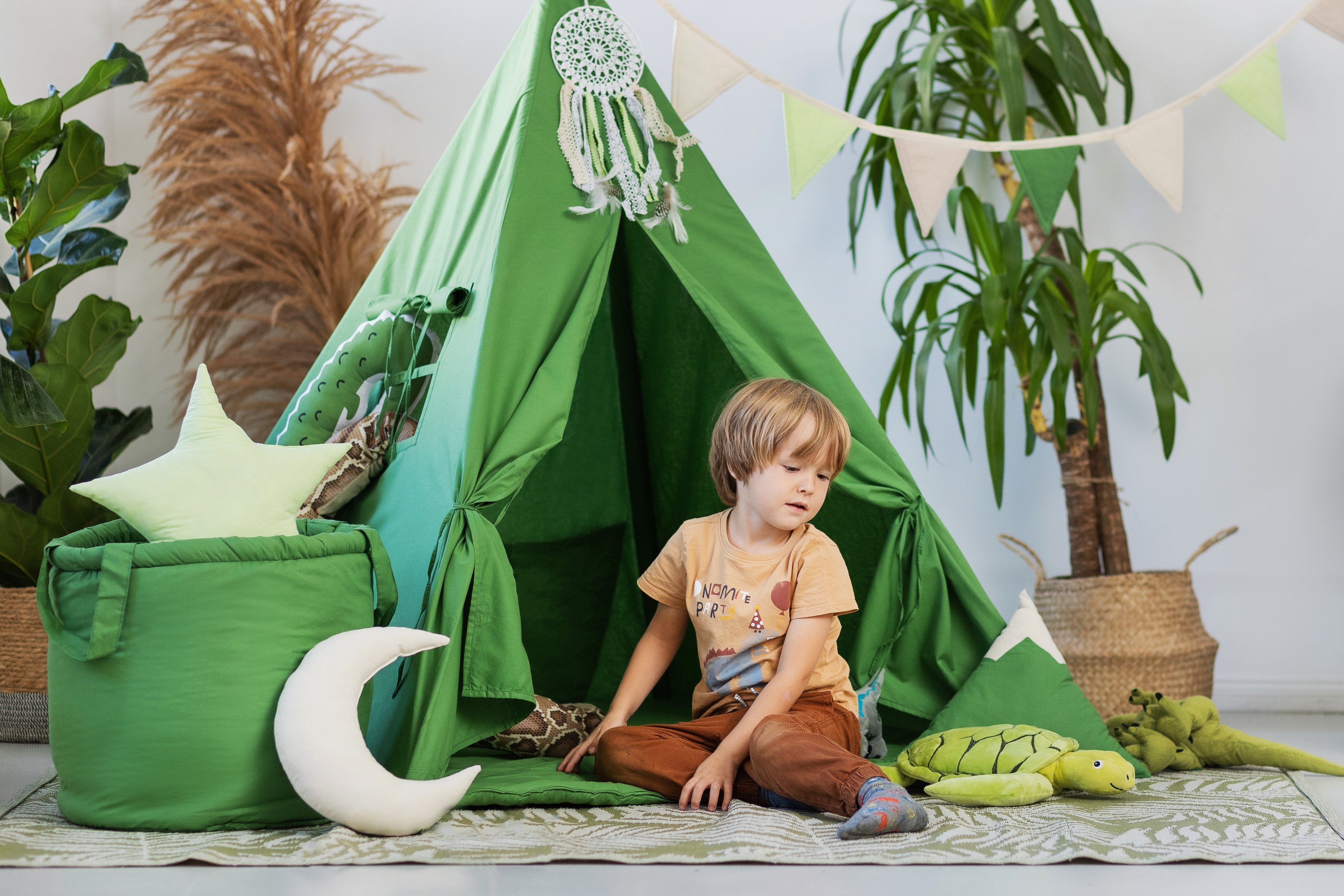 Kids Tipi Tent - Green Forest