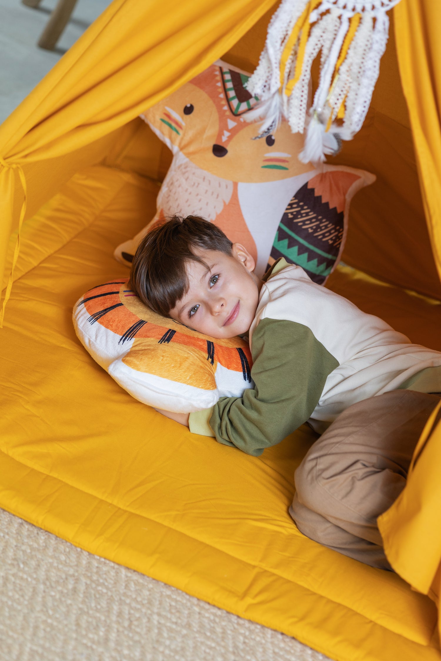 Kids Tipi Tent - Orange Den