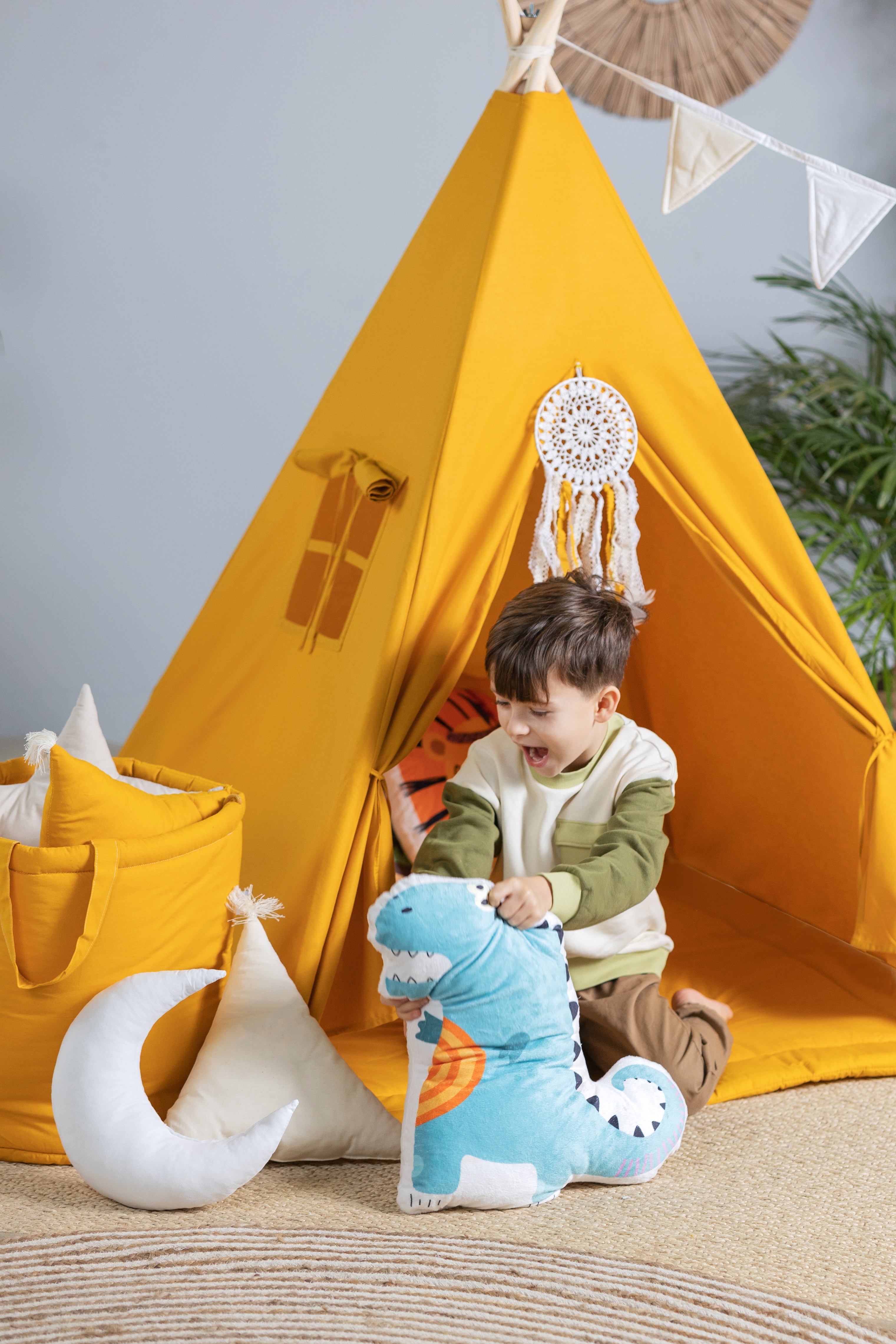 Kids Tipi Tent - Orange Den