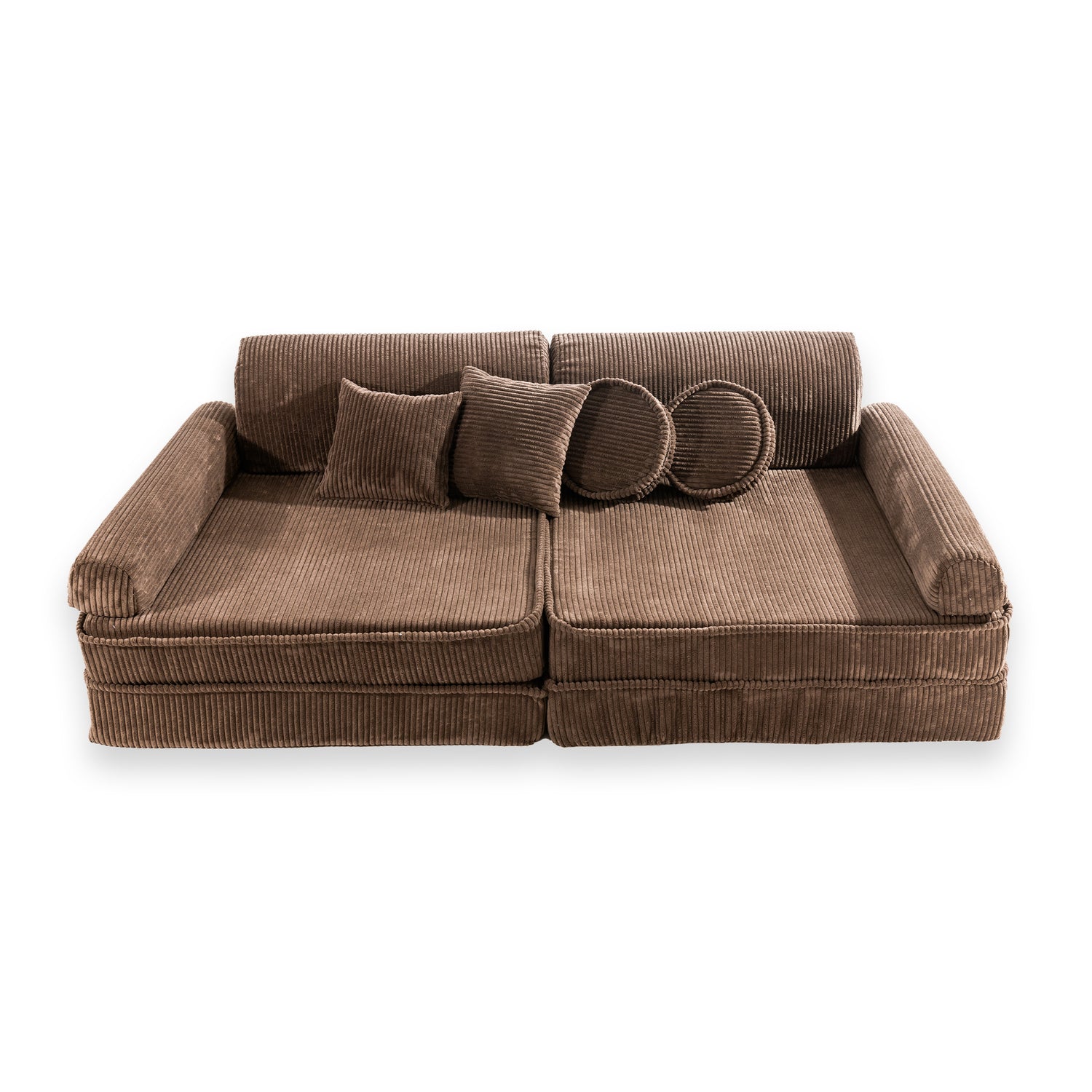 MeowBaby® Soft Play Sofa - Brown Corduroy