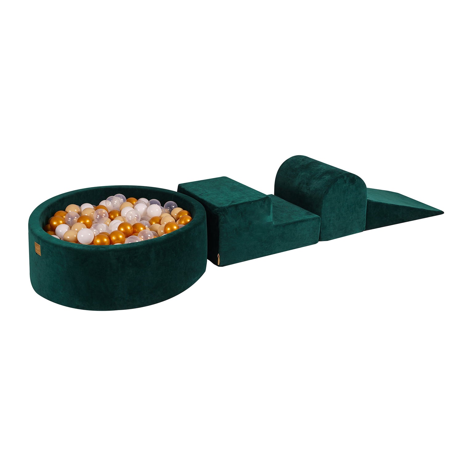 MeowBaby® Dark Green VELVET Soft Play + Ball Pit 90x30CM + 200 Balls