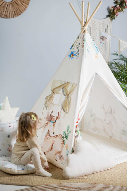 Tente Tipi pour enfants - Fleurs épanouies