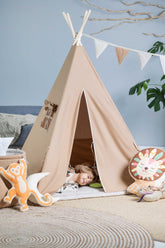 Beige Tipi Tent | Tipi Tent for Kids | Kids Tipi Tent | Tipi Tent for Babies and Toddlers | Beige Tent | Tipi Tent | Tipi Tent for Boys & Girls |