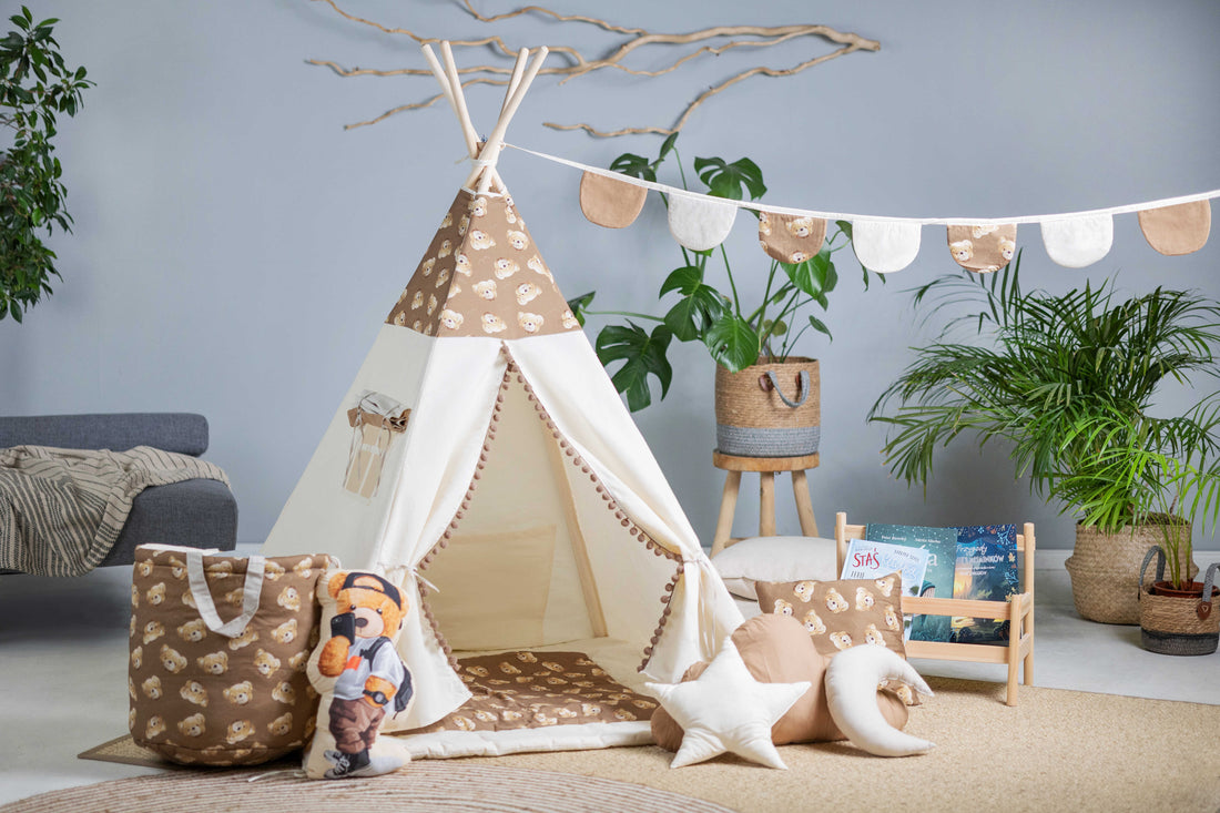 Kids Tipi Tent - Teddy Bear