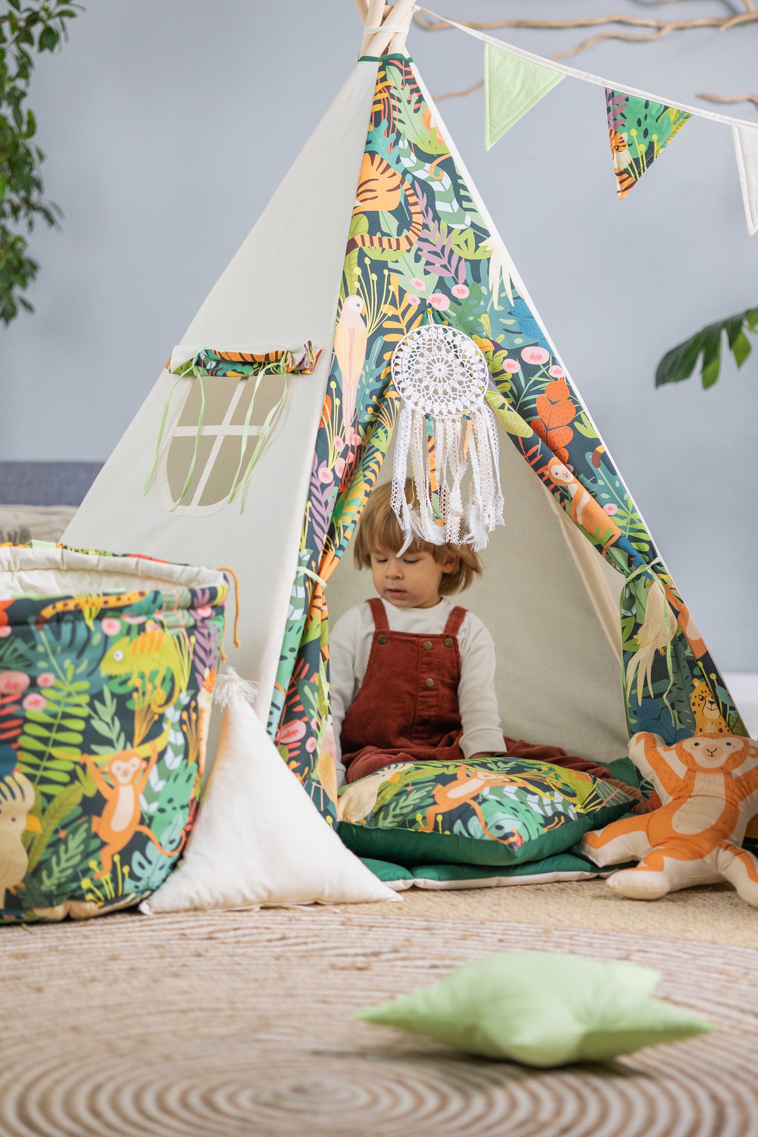 Kids Tipi Tent - Jungle Kingdom