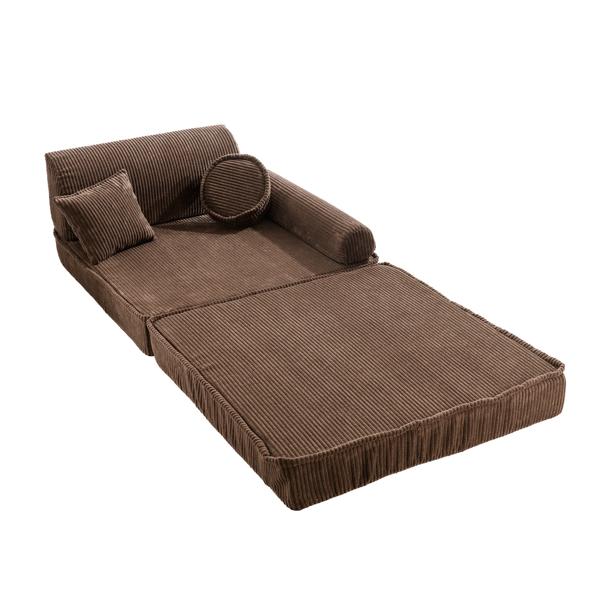 MeowBaby® Soft Play Sofa - Brown Corduroy