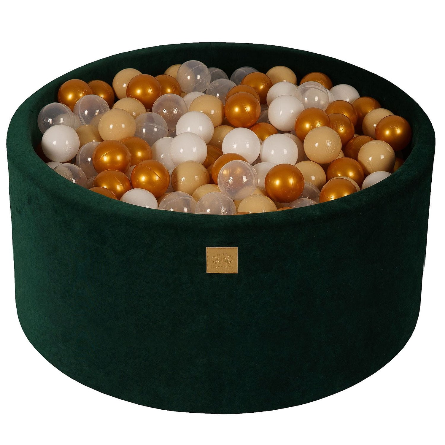 Piscina con palline MeowBaby® VELVET verde scuro + 300 palline - 90x40 cm