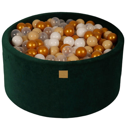 MeowBaby®  VELVET Dark Green Ball Pit + 300 Balls - 90x40cm