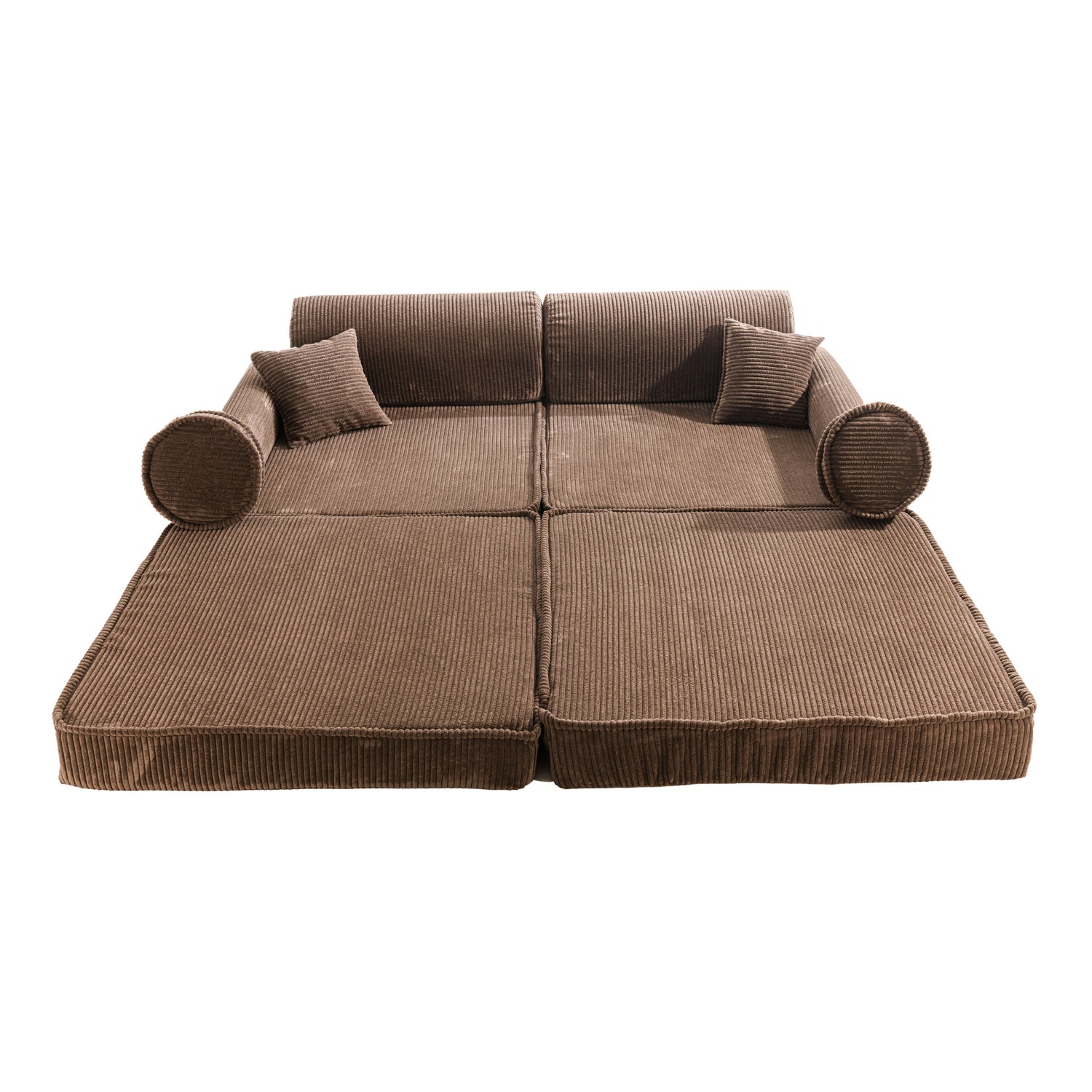 MeowBaby® Soft Play Sofa - Brown Corduroy