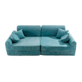 Turquoise corduroy play sofa | turquoise corduroy Play Sofa | Play Sofa Kids turquoise corduroy | MeowBaby turquoise corduroy soft play sofa | 