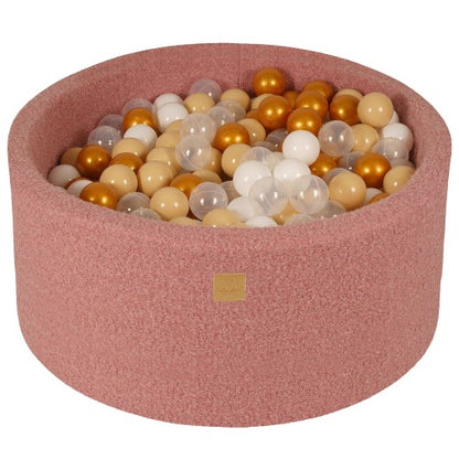 Piscine à Balles MeowBaby® BOUCLE Rose + 300 Balles - 90x40cm