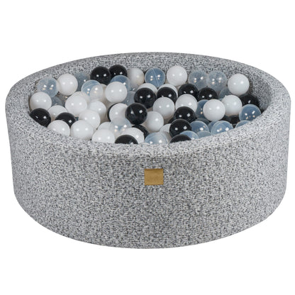 Piscina con palline BOUCLE MeowBaby® Marled Grey + 250 palline - 90x30 cm