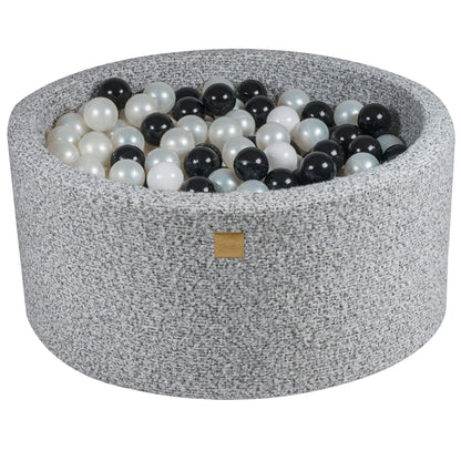 MeowBaby® Marled Grey BOUCLE  Ball Pit + 300 Balls - 90x40cm