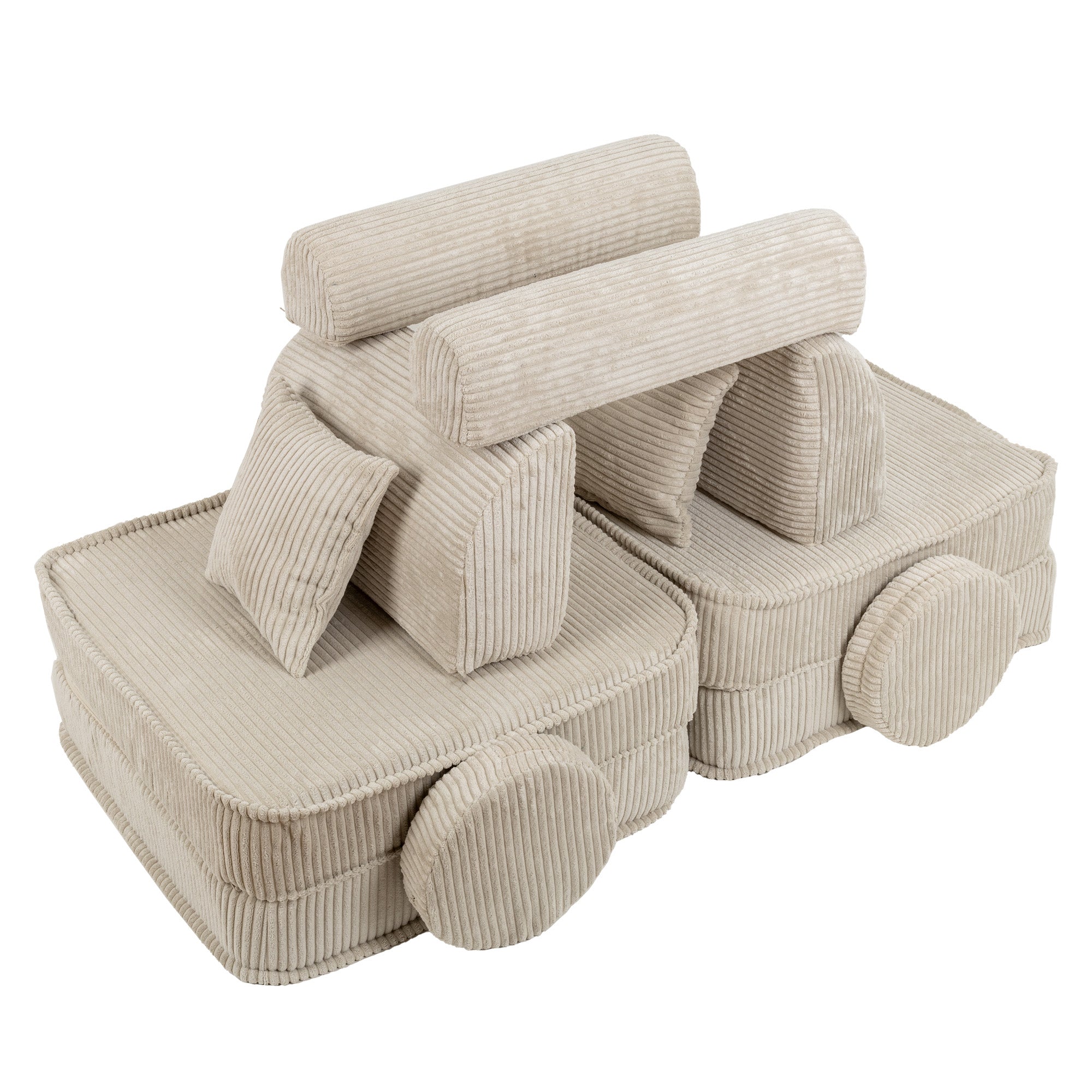 cream corduroy play sofa | cream/ecru corduroy Play Sofa | Play Sofa Kids cream corduroy | MeowBaby cream/ecru corduroy soft play sofa | 