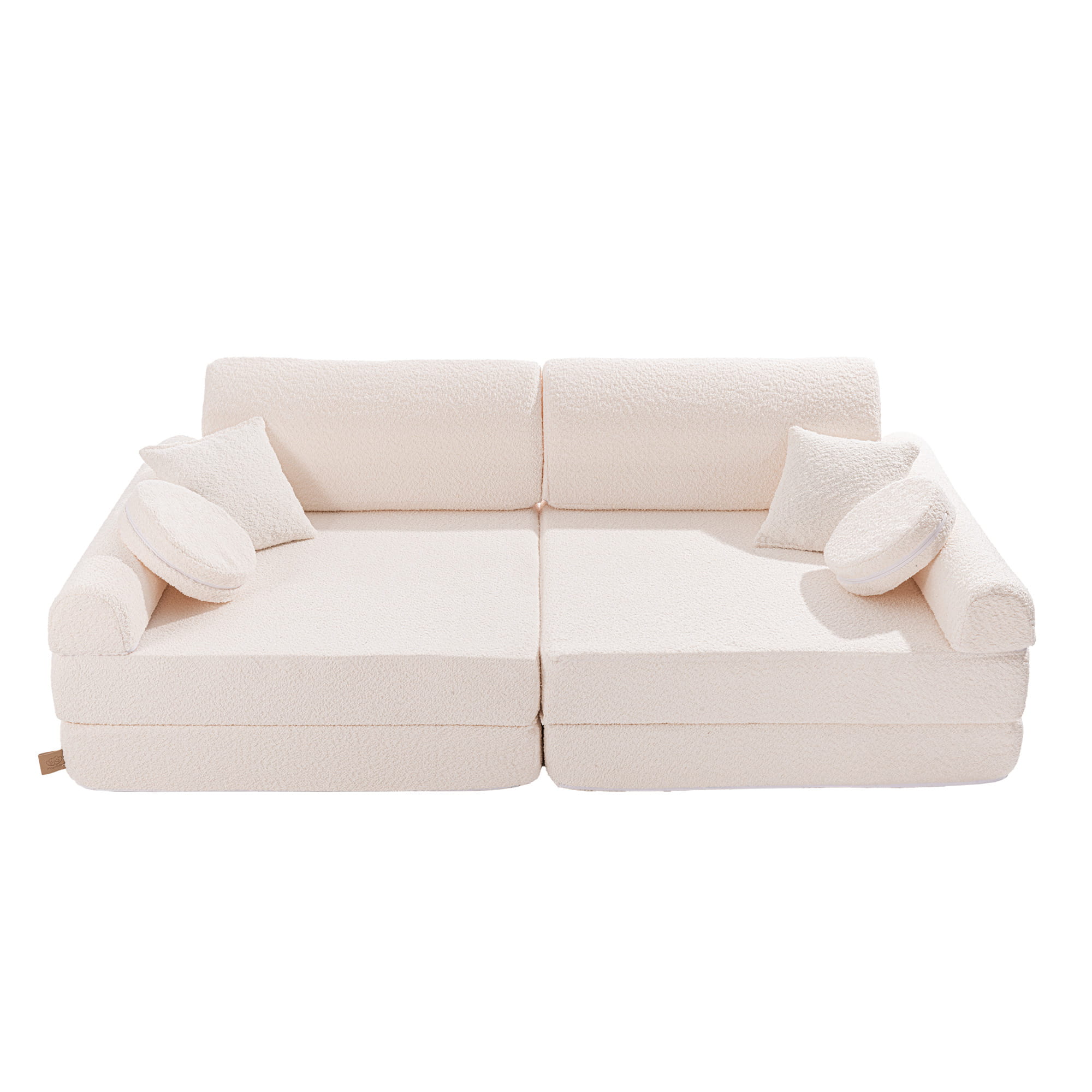 MeowBaby® Soft Play Sofa - White BOUCLE