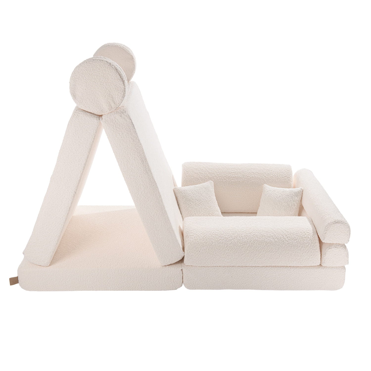 MeowBaby® Soft Play Sofa - White BOUCLE