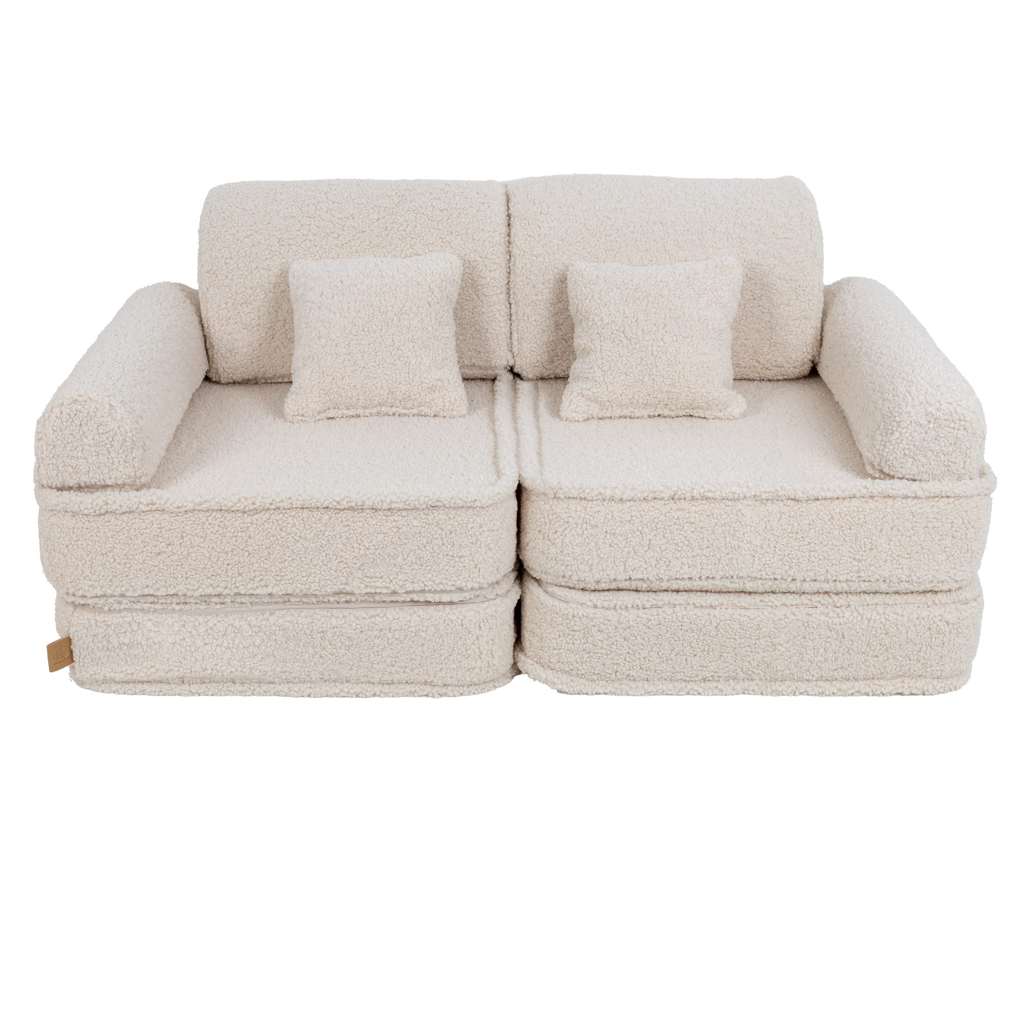 MeowBaby® Cream BEARLY Sofa | Cream Bearly Play Sofa Pocket Plus