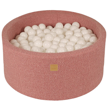 MeowBaby® Pink BOUCLE Ball Pit + 300 Balls - 90x40cm