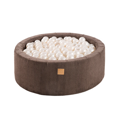 MeowBaby® CORDUROY Brown Ball Pit + 250 Balls