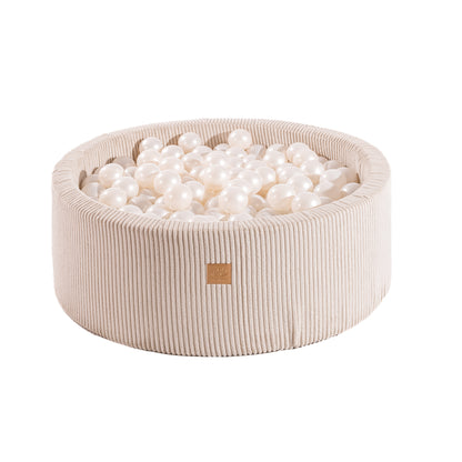 MeowBaby® Piscine à Balles BOUCLE Blanche + 250 Balles | Fosse à balles Boucle |