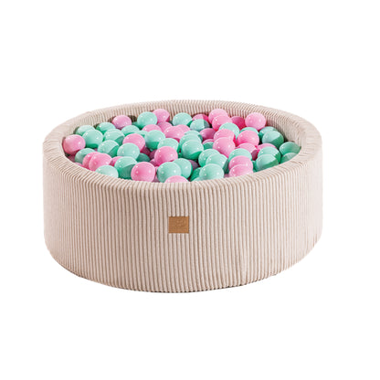 MeowBaby® CORDUROY Ecru Ball Pit + 250 Balls