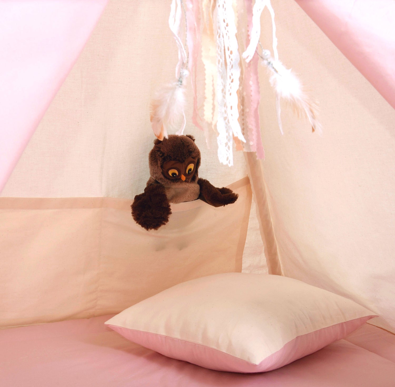 Pink &amp; Cream Tipi Tent | Pink Tipi Tent | Pink Tipi | Tipi Tent for Kids | Kids Tipi Tent | Tipi Tent for Babies and Toddlers | Pink Tent | Tipi Tent | Pink Tipi for Girls |