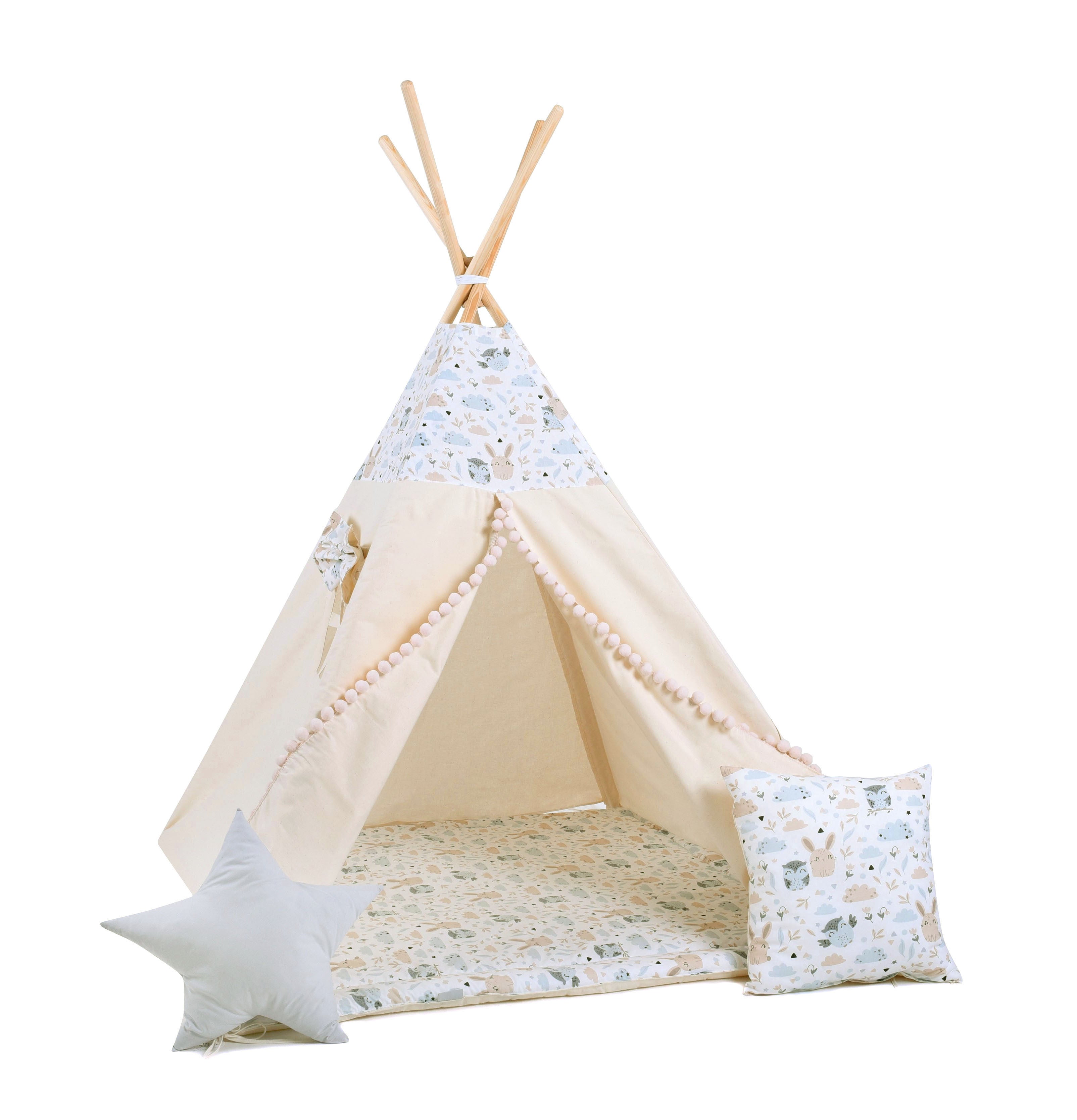 Tenda Tipi per bambini - Coniglietti e Gufi