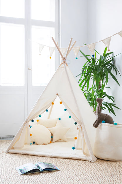 Cream Tipi Tent | Tipi Tent Cream | Tipi Tent for Kids | Kids Tipi Tent | Tipi Tent for Babies and Toddlers | Cream Tent | Tipi Tent | Tipi Tent for Boys &amp; Girls | 