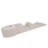 Meowbaby grey Bearly Foam Playground | meowbaby soft play set with mini ball pit | soft play climbing blocks | grey soft play for babies |