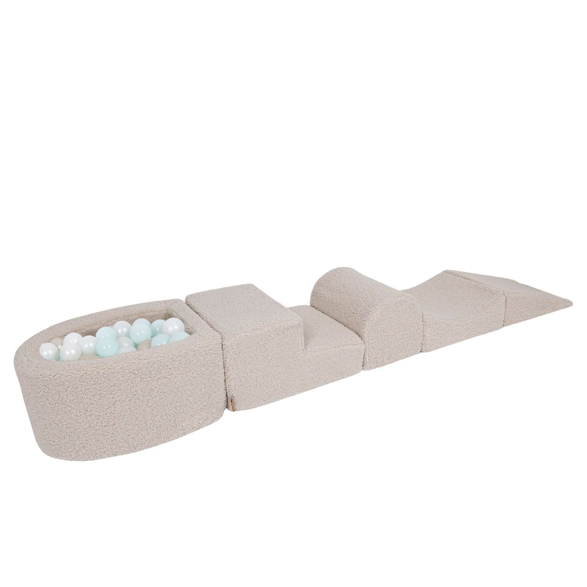 Meowbaby grey Bearly Foam Playground | meowbaby soft play set with mini ball pit | soft play climbing blocks | grey soft play for babies |