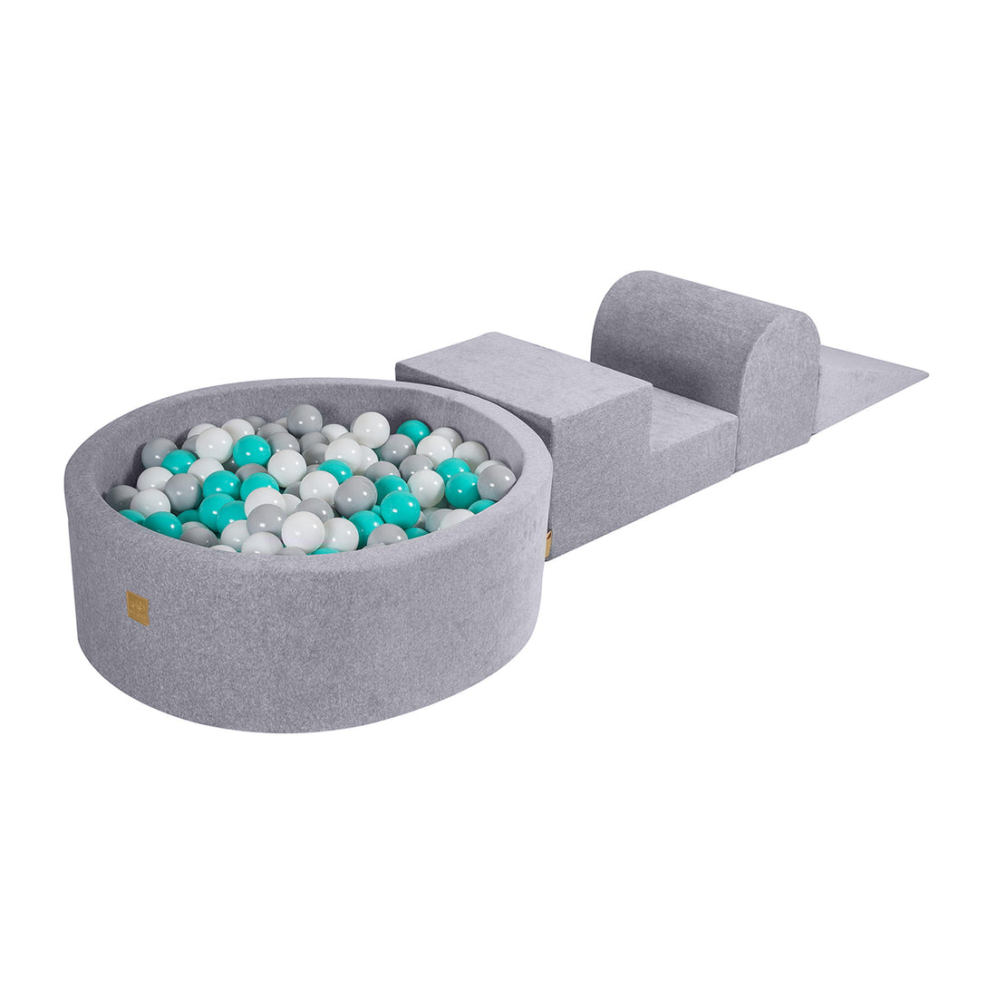 MeowBaby® BOUCLE Soft Play Blanche + Piscine à Balles 90x30CM + 200 Balles