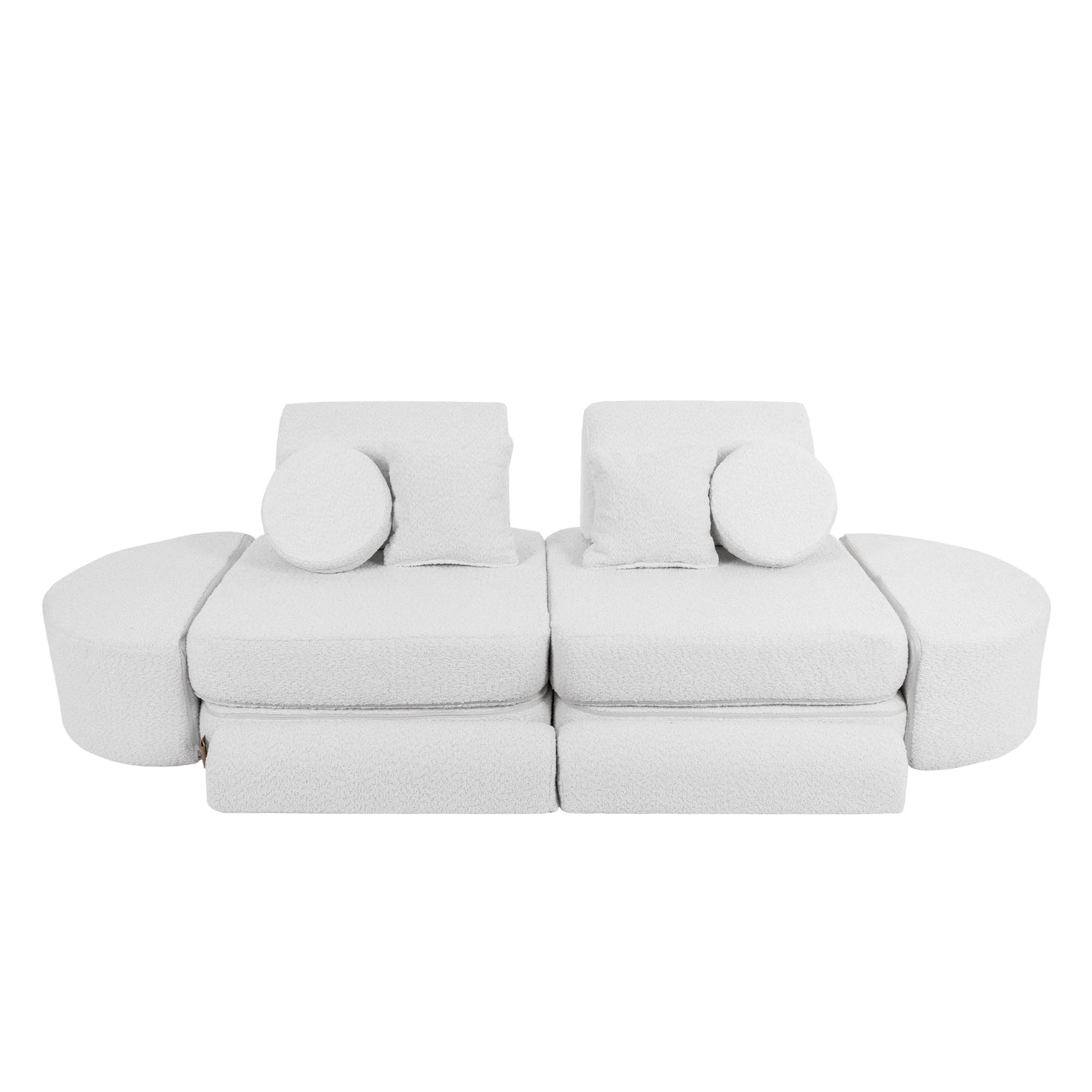 MeowBaby® White BOUCLE Play Sofa - Boucle Play Sofa Pocket Max