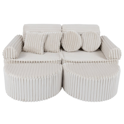 Meowbaby Churros Pocket Sofa Max Cotton Candy White