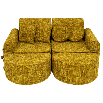 MeowBaby honey mustard tangle soft play sofa | kids play sofa | modular play sofa for kids 