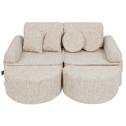 MeowBaby ecru/beige tangle soft play sofa | kids play sofa | modular play sofa for kids 